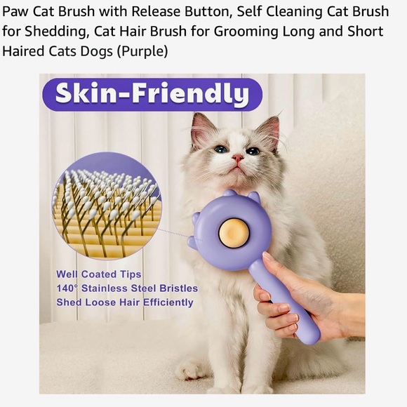 NIB~Self Cleaning Cat/Dog Pet Brush w/Nail Clippers & File Kit - Picture 2 of 15